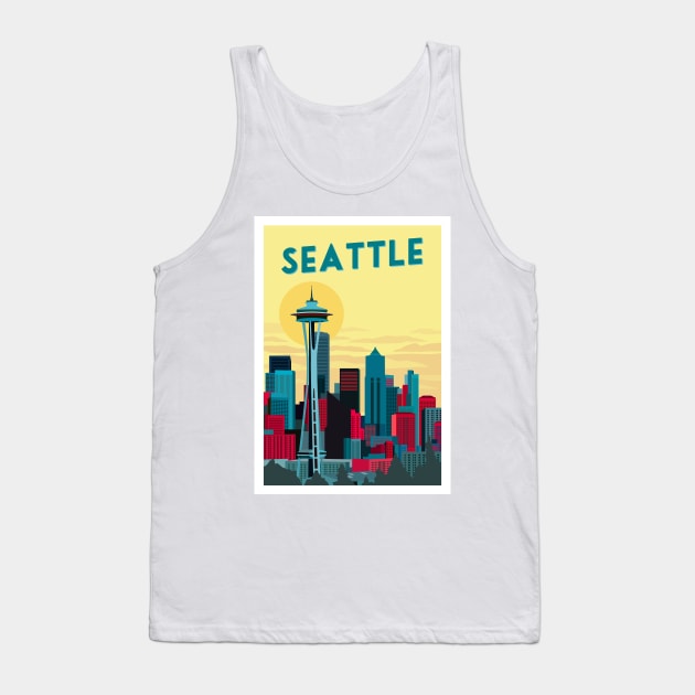 Seattle, Washington USA Tank Top by typelab